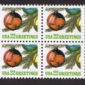 Scott #2368Christmas Ornament Tree Block of 4 Stamps - MNH