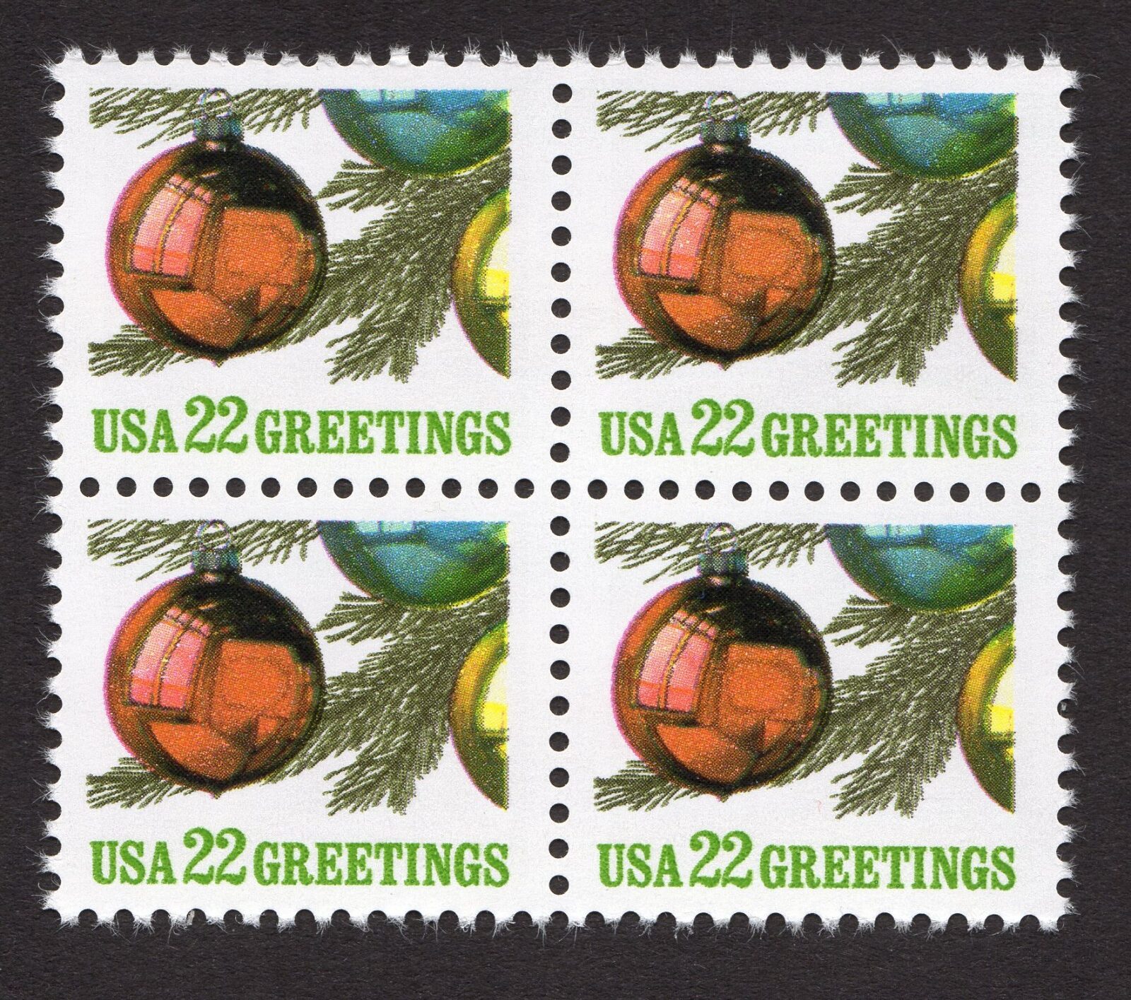 Scott #2368Christmas Ornament Tree Block of 4 Stamps - MNH