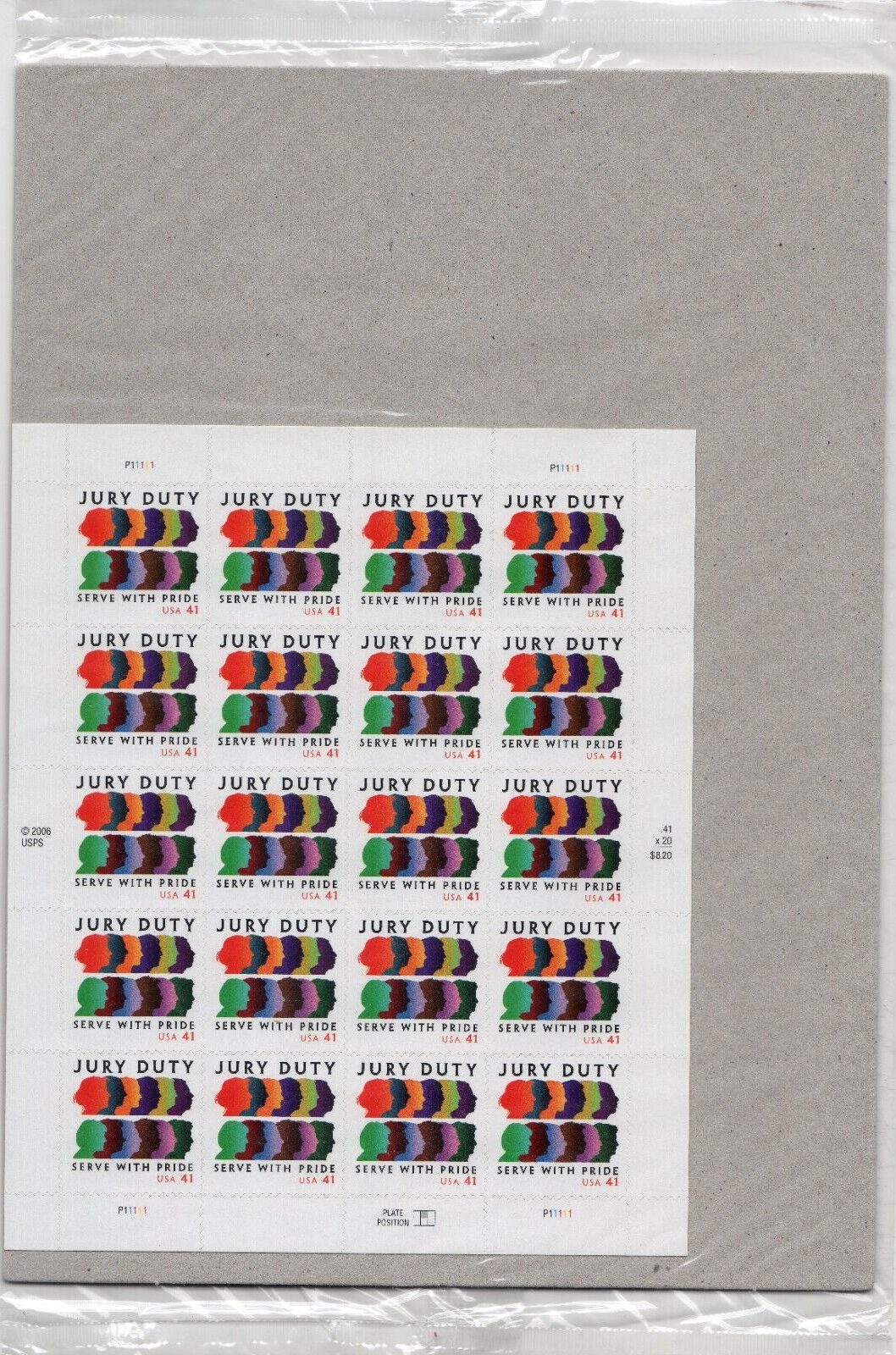 Scott #4200 Jury Duty Sheet of 20 Stamps - Sealed