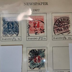 Stamp Denmark 1907 Newspaper #P1-P6, P8 used