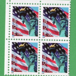 Scott #3965 Statue of Liberty & Flag Block of 4 Stamps - MNH UL Corner
