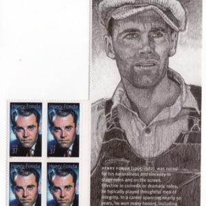 Scott #3911 Henry Fonda Legends of Hollywood Title Plate Block of 4 Stamps - MNH
