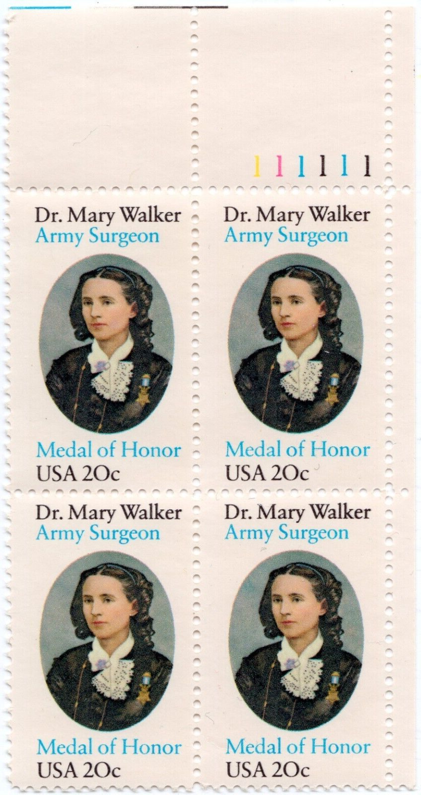 Scott #2013 Dr. Mary Walker Plate Block of 4 Stamps - MNH UR
