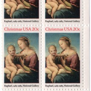 Scott #2063 Madonna & Child (Raphael) Plate Block of 4 Stamps - MNH