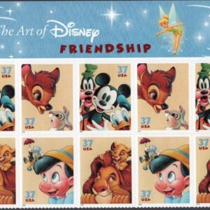 Scott #3868a (3865-3568) Disney Friendship Title Block of 10 Stamps - MNH