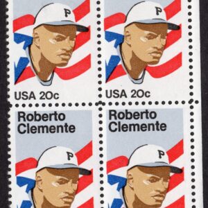 Scott #2097 Roberto Clemente (Pittsburgh) 20¢ Block of 4 Stamps - MNH