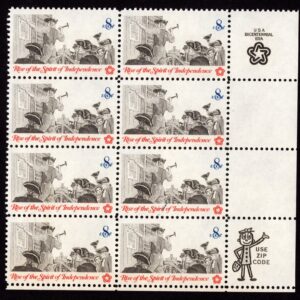 Scott #1477 Posting Broadside Zip Block of 8 Stamps - MNH