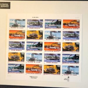 Scott #3091-3095a RiverBoats (Early Cruise Ships) Sheet of 20 Stamps - Sealed