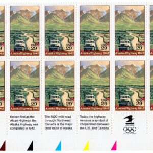 Scott #2635 Alaska Highway Plate Block of 20 stamps - MNH