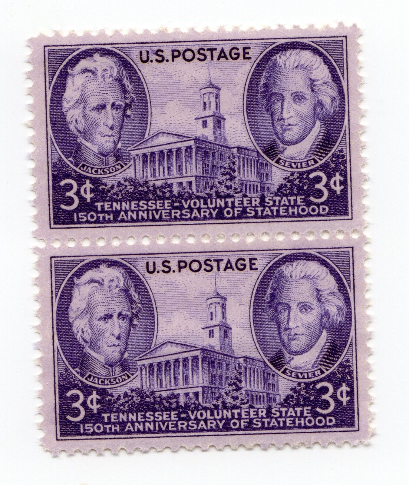 Scott #941 Tennessee Jackson Sevier Pair of Stamps - MNH