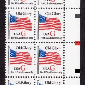 Scott #2882 Old Glory Flag w/Red G Plate Block of 20 Stamps - MNH UR