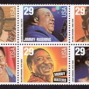 Scott #2861a (2854-61) Jazz and Blues Singers Block of 10 Stamps - MNH w/Price