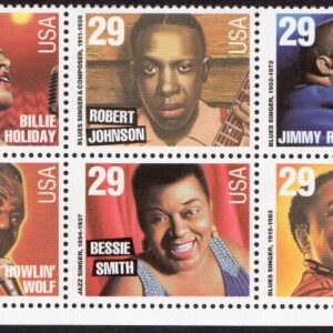 Scott #2861a (2854-61) Jazz and Blues Singers Plate Block of 10 Stamps - MNH