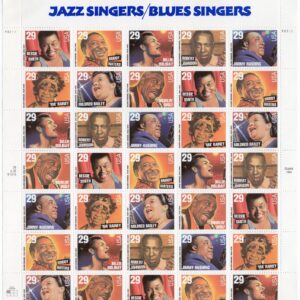 Scott #2861a (2854-61) Jazz and Blues Singers Sheet of 35 Stamps - MNH P#P2222