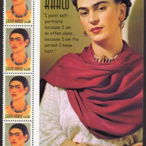 Scott #3509 Frida Kahlo Title Plate Strip Block of 4 Stamps - MNH