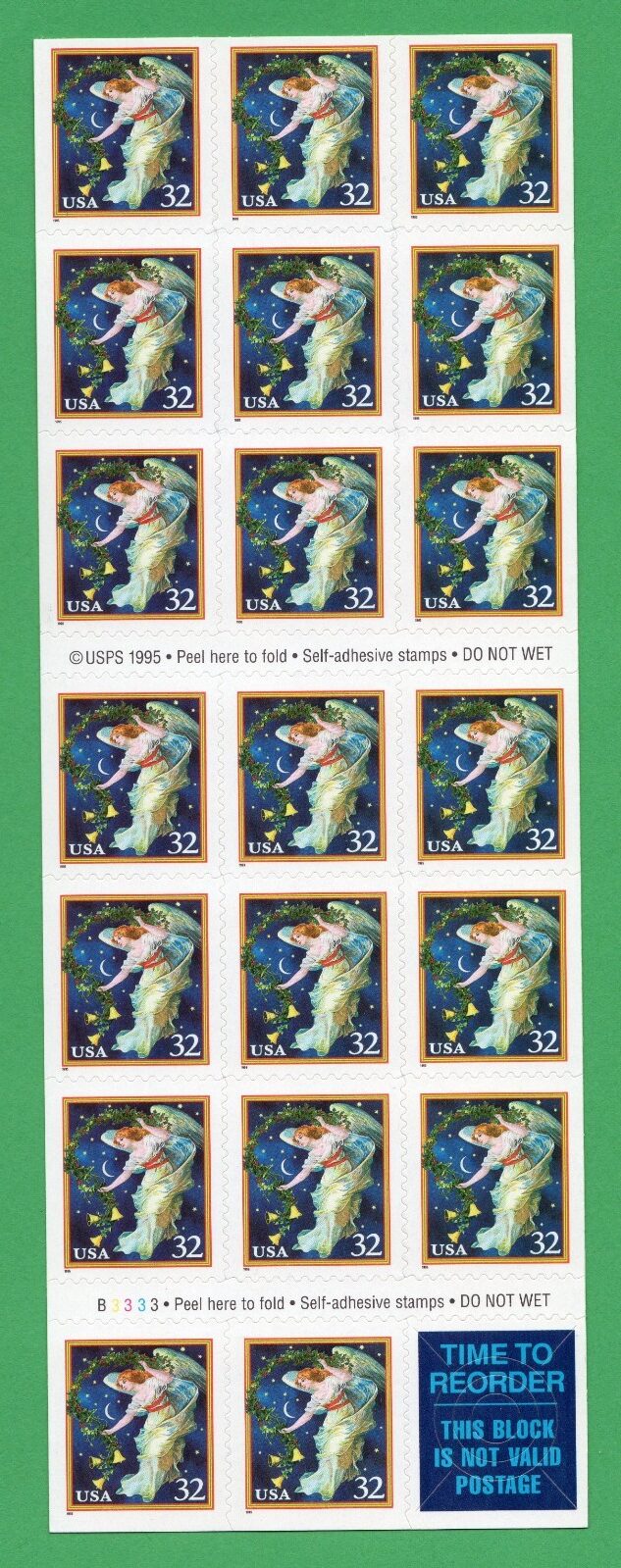 Scott #3012a Midnight Angel Booklet of 20 Stamps - MNH P#B3333