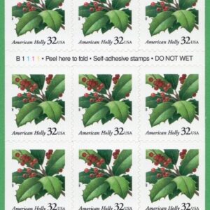 Scott #3177a American Holly Booklet of 20 Stamps - MNH P#B1111