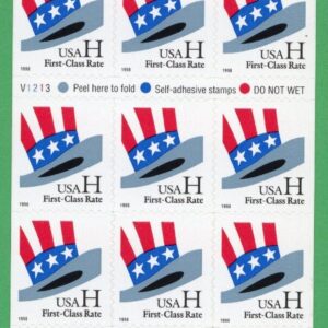 Scott #3268c Hat H Stamp Booklet Pane of 20 Stamps - MNH P#V1213