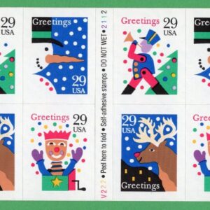 Scott #2802a Christmas Greetings (Snowman) Booklet of 12 Stamps MNH P#V2222112