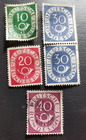 Stamp Europe Germany 1951-52 Numeral & Post Horn sc# 675, 677, 679 & 680 A136