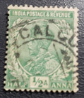 Stamp Asia India 1911 George V A47 1/2 anna sc 81 green