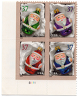 Scott #3886a Santa Ornaments in Wood Box Plate Block of 4 32¢ Stamps - MNH (LL)