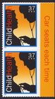 Scott #3938 Child Health "Car seats each time" Strip (Pair) of Stamps - MNH