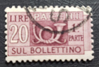Stamp Europe Italy Parcel Post Stamp 1946 20 lire PP4 Q69 lilac brown