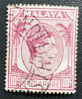 Stamp Asia Singapore "King George VI" 1948 10c A1 sc# 9 plum