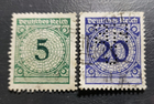 Stamp Europe Germany 1923 A40 Numeral #324 5pf and #326 20pf