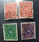Stamp Europe Germany 1922 Post Horn used set of 4 A30 #186 (2), 187 & 191