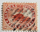 Stamp Canada 1859 "Beaver" A8 #15 Vermillion Used