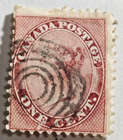 Stamp Canada 1859 "Queen Victoria" A7 #14 1c Rose used