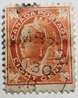 Stamp Canada 1897 "Queen Victoria" Maple Flag A31 #72 8c orange used