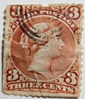 Stamp Canada 1868 "Queen Victoria" A16 #25 red used