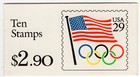 Scott #BK186 29¢ Flag & Olympic Rings Booklet of 10 Stamps - MNH