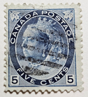Stamp Canada 1899 "Queen Victoria" A32 #79 5c blue used