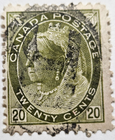 Stamp Canada 1900 "Queen Victoria" A32 #84 20c olive green used