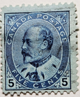 Stamp Canada 1903 "King Edward VII" A34 #91 Type II Blue used
