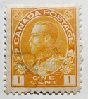 Stamp Canada 1922 "King George V" A43 #105 orange yellow Type 1 MLH