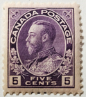 Stamp Canada 1922 "King George V" A43 #112 violet MLH