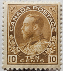 Stamp Canada 1925 "King George V" A43 #118 bistre brown MLH