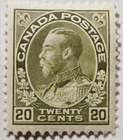 Stamp Canada 1925 "King George V" A43 #119 olive green MLH
