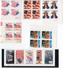25 Flag Stamps 29c-37c Blocks of Stamps (FV: $7.93) - MNH