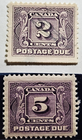 Stamp Canada Postage Due Issues 1906-28 J2 D1 used, J4 MNH