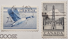Stamp Canada 1952 Oil Well and Fur Industry A124 #294 A125 #301 used