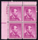 Scott #1036 Abraham Lincoln Plate Block of 4 Stamps - MNH