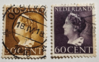 Stamp Europe Netherlands 1940-47 Queen Wilhelmina #224 & 225b used