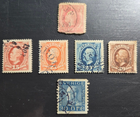 Stamp Sweden 1885 & 1891-96 King Oscar II 1923 King Gustav #45, 59-62, 178 used