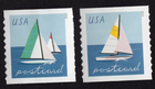 Scott #5750a Sailboats Postcard (48¢) Coil Pair of Single Stamps - MNH